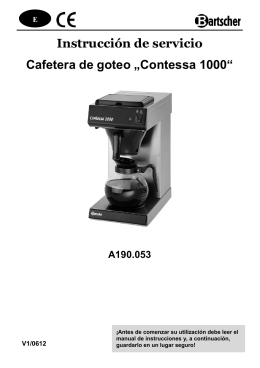 Instrucción de servicio Cafetera de goteo