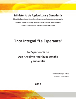 Finca Integral “La Esperanza” - Ministerio de Agricultura y Ganadería