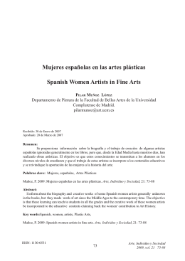 Mujeres españolas en las artes plásticas Spanish Women Artists in