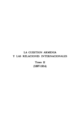 LA CUESTION ARMENIA Y LAS RELACIONES INTERNACIONALES