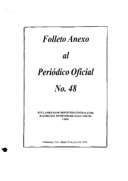 Folleto Anexo al Periódico Oﬁcial No. 48