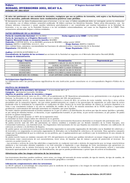 RODASIL INVERSIONES 2002, SICAV S.A.