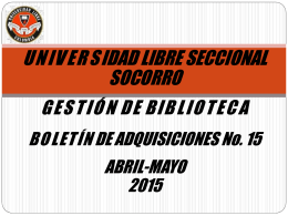 Abril-Mayo 2015 - Universidad Libre