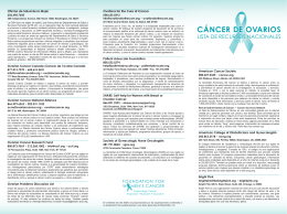 CÁNCER DE OVARIOS - Foundation for Women`s Cancer