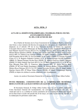 ACTA NÚM. 9 ACTA DE LA SESIÓN EXTRAORDINARIA