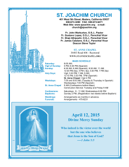 April 12, 2015 Divine Mercy Sunday