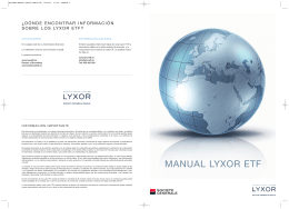 Manual ETFs Lyxor - Bankinter Broker