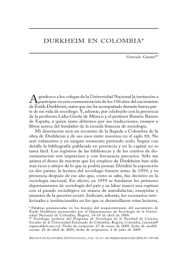 DURKHEiM EN COLOMBiA* - Revista de Economía Institucional