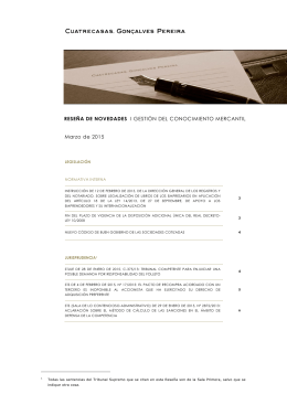 RESEÑA DE NOVEDADES I GESTIÓN DEL