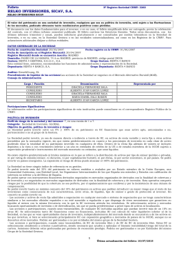 RELKO INVERSIONES, SICAV, S.A.