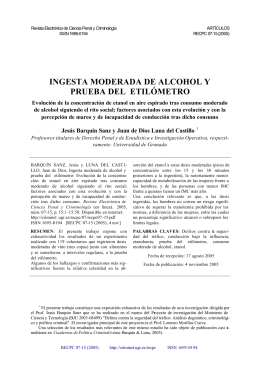 ingesta moderada de alcohol y prueba del etilómetro