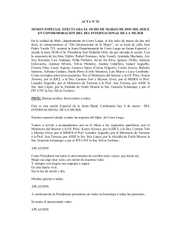 ACTA Nº 91 SESION ESPECIAL EFECTUADA EL OCHO DE