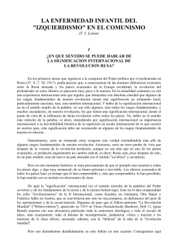 la enfermedad infantil del "izquierdismo" en el comunismo