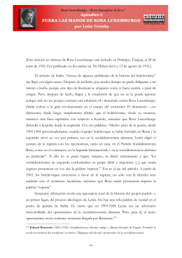 Apéndice. Fuera las manos de Rosa Luxemburgo