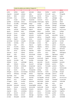 Listado de palabras para deletreo Categoría BABCDE extras activo