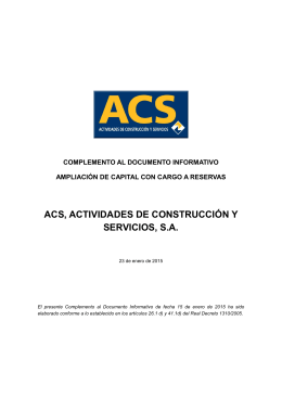 ACS, ACTIVIDADES DE CONSTRUCCIÓN Y SERVICIOS, S.A.