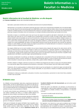 Boletín Informativo de la Facultad de Medicina