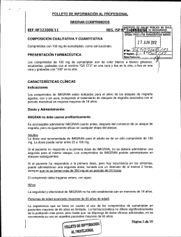 folleto de información al profesional imigran comprimidos