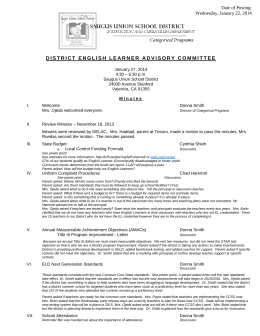 DISTRICT ENGLISH LEARNER ADVISORY COMMITTEE