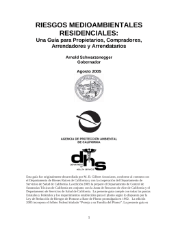 RESIDENTIAL ENVIRONMENTAL HAZARDS: