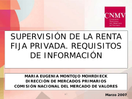 La supervisión de Renta fija privada en España