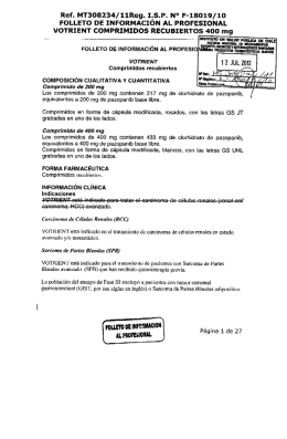 Ref. MT308234/11`Reg. I:S.P. N° F