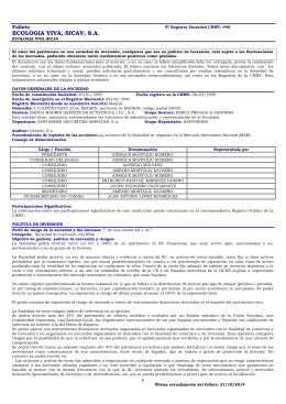 ECOLOGIA VIVA, SICAV, S.A. - Banco Madrid Gestión de Activos