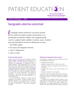 Patient Education Pamphlet, SP095, Sangrado uterino anormal