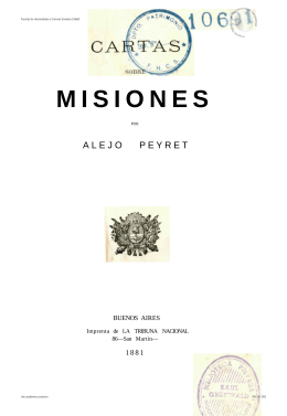 Peyret, Alejo. Cartas sobre Misiones