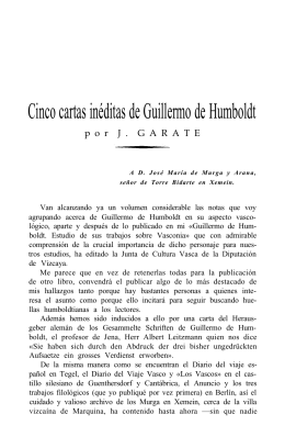 Cinco cartas inéditas de Guillermo de Humboldt