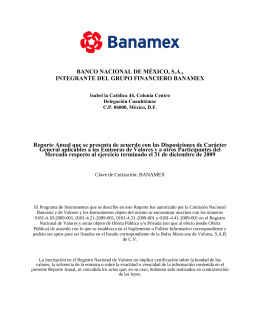 Reporte Anual 2009 Banco Nacional de México S.A.