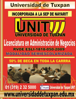 folleto informativo - UNIT – Universidad de Tuxpan