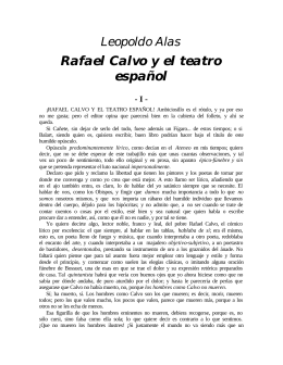 Alas, Leopoldo - Rafael Calvo y el teatro español