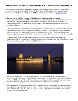 pasos a seguir para iluminar edificios o monumentos