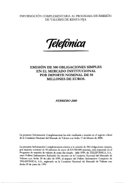 INFORMACIÓN COMPLEMENTARIA AL PROGRAMA
