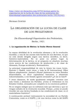 la organización de la lucha de clase de los proletarios