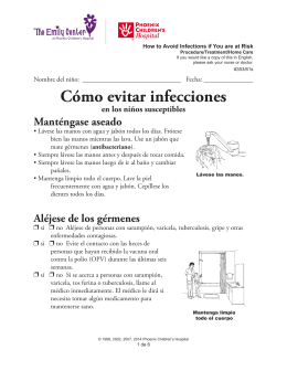 Cómo evitar infecciones