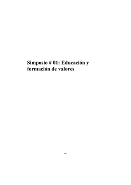 Simposio # 01: Educación y formación de valores