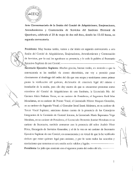 Acta Circunstanciada de la Sesión del Comité de