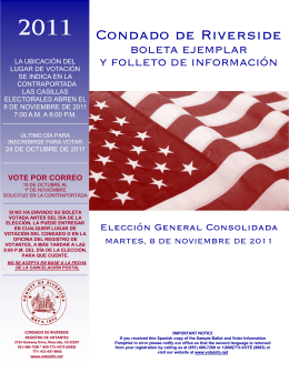 Muestra de Balota - Riverside County Registrar of Voters