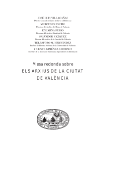 Mesa redonda sobre ELS ARXIUS DE LA CIUTAT DE VALÈNCIA