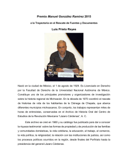Premio Manuel González Ramírez 2015 Luis Prieto Reyes