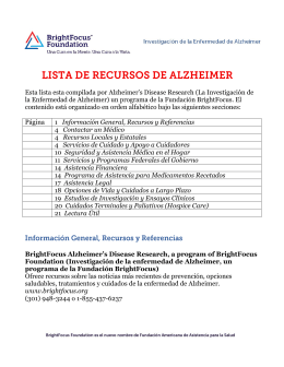 Lista de Recursos - BrightFocus Foundation
