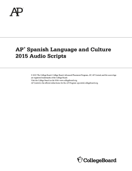 AP Spanish Language and Culture 2015 Audio Scripts