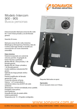 Folleto del modelo Intercom 900 - 905