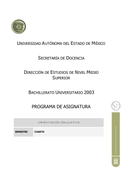 PROGRAMA DE ASIGNATURA - Universidad Autónoma del Estado