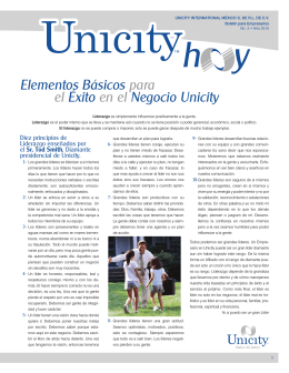 Elementos Básicos para el Éxito en el Negocio Unicity