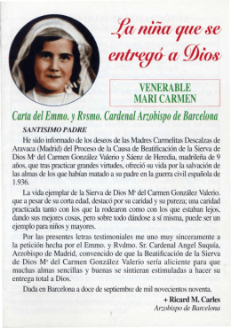 Boletín 37 - La venerable sierva de Dios María del Carmen