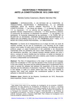 escritoras y periodistas ante la constitución de 1812