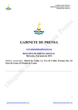GABINETE DE PRENSA - Obispado de Cádiz y Ceuta